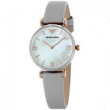  Shop Authentic Emporio Armani Gianni T Bar Quartz Mother of Pearl Dial White Leather Strap Watch For Women - AR1965 - Luxxuri