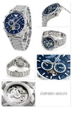  Shop Authentic Emporio Armani Mario Chronograph Automatic Blue Dial Silver Steel Strap Watch For Men - AR60052 - Luxxuri