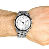  Shop Authentic Emporio Armani Sportivo Chronograph Silver Dial Silver Steel Strap Watch For Men - AR6073 - Luxxuri
