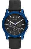  Shop Authentic Armani Exchange Outerbanks Chronograph Black Dial Black Silicone Strap Watch For Men - AX1339 - Luxxuri