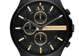  Shop Authentic Armani Exchange Hampton Chronograph Black Dial Black Steel Strap Watch For Men - AX2164 - Luxxuri