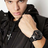  Shop Authentic Armani Exchange Chronograph Black Dial Black Steel Strap Watch For Men - AX2429 - Luxxuri