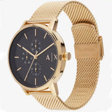  Shop Authentic Armani Exchange Cayde Chronograph Black Dial Gold Mesh Strap Watch For Men - AX2715 - Luxxuri