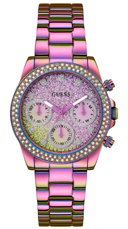  Shop Authentic Guess Confetti Chronograph Crystals Multicolor Dial Purple Steel Strap Watch For Women - GW0483L5 - Luxxuri
