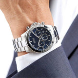  Shop Authentic Hugo Boss Ikon Blue Dial Silver Steel Strap Watch for Men - 1512963 - Luxxuri