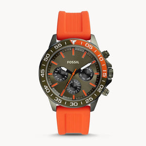  Shop Authentic Fossil Bannon Chronograph Grey Dial Orange Silicone Strap Watch for Men - BQ2500 - Luxxuri