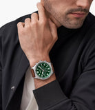  Shop Authentic Fossil Brox Multifunction Green Dial Brown Leather Strap Watch for Men - BQ2801 - Luxxuri