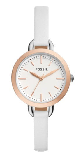  Shop Authentic Fossil Classic Minute White Dial White Leather Strap Watch for Women - BQ3328 - Luxxuri