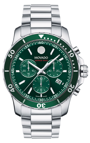  Shop Authentic Movado Series 800 Chronograph Green Dial Silver Steel Strap Watch for Men - 2600179 - Luxxuri
