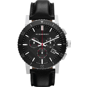  Shop Authentic Burberry The City Black Dial Black Leather Strap Watch for Men - BU9382 - Luxxuri
