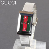  Shop Authentic Gucci G Frame Red and Green Dial Silver Mesh Bracelet Watch For Women - YA147401 - Luxxuri