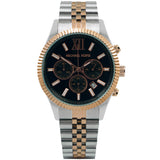  Shop Authentic Michael Kors Lexington Chronograph Crystals Black Dial Two Tone Steel Strap Watch for Men - MK8714 - Luxxuri