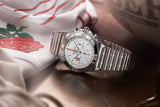  Shop Authentic Breitling Chronomat B01 42 Six Nations England White Dial Silver Steel Strap Watch for Men - AB0134A71A1A1 - Luxxuri