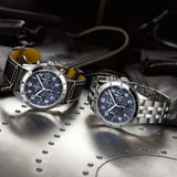  Shop Authentic Breitling Avi Chronograph 42 Tribute to Vought F4U Corsair Blue Dial Silver Steel Strap Watch for Men - A233801A1C1A1 - Luxxuri