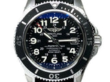 Shop Authentic Breitling Superocean II 42mm Black Leather Strap Mens Watch - A17365C9 - Luxxuri
