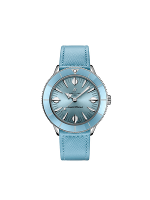  Shop Authentic Breitling Superocean Heritage '57 Pastel Paradise Blue Dial Blue Leather Strap Watch for Women - A10340161C1X1 - Luxxuri