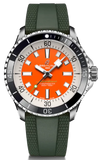  Shop Authentic Breitling Superocean Automatic 42mm Kelly Slater Limited Edition Orange Dial Green Rubber Strap Watch for Men - A173751A101S1 - Luxxuri