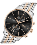  Shop Authentic Hugo Boss Associate Chronograph Black Dial Two Tone Steel Strap Watch for Men - 1513840 - Luxxuri