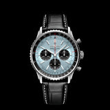  Shop Authentic Breitling Navitimer B01 Chronograph 43 Blue Dial Black Leather Strap Watch for Men - AB0138241C1P1 - Luxxuri