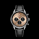  Shop Authentic Breitling Navitimer B01 Chronograph 43 Brown Dial Black Leather Strap Watch for Men - AB0138241K1P1 - Luxxuri