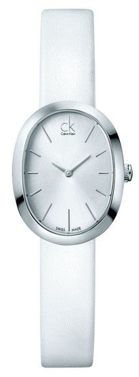  Shop Authentic Calvin Klein Incentive White Dial White Leather Strap Watch for Women - K3P231L6 - Luxxuri