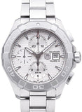  Shop Authentic Tag Heuer Aquaracer Caliber 16 Automatic Chronograph White Dial Silver Steel Strap Watch for Men - CAY2111.BA0927 - Luxxuri