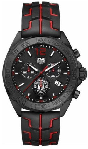  Shop Authentic Tag Heuer Formula 1 Manchester United Limited Edition Black Dial Black & Red Rubber Strap Watch for Men - CAZ101J.FT8027 - Luxxuri