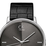  Shop Authentic Calvin Klein Accent Black Dial Black Leather Strap Watch for Men - K2Y2X1CU - Luxxuri