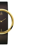  Shop Authentic Calvin Klein Glam Transparent Dial Brown Leather Strap Watch for Women - K9423503 - Luxxuri
