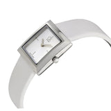  Shop Authentic Calvin Klein Mark Silver Dial White Leather Strap Watch for Women - K3R231L6 - Luxxuri