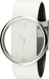  Shop Authentic Calvin Klein Glam Transparent Dial White Leather Strap Watch for Women - K9423101 - Luxxuri