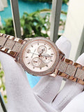  Shop Authentic Michael Kors Tibby Chronograph Crystals Rose Gold Dial Rose Gold Steel Strap Watch For Women - MK6826 - Luxxuri