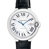  Shop Authentic Cartier Ballon Bleu de Cartier Silver Dial Black Leather Strap Watch for Men - WSBB0026 - Luxxuri