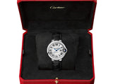  Shop Authentic Cartier Ballon Bleu De Cartier Silver Dial Black Leather Strap Watch for Women - WSBB0030 - Luxxuri