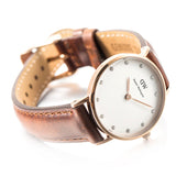  Shop Authentic Daniel Wellington Classy St Mawes White Dial Brown Leather Strap Watch For Women - DW00100059 - Luxxuri