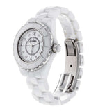  Shop Authentic Chanel J12 Diamonds Quartz Ceramic White Dial White Steel Strap Watch for Women - J12 H2422 - Luxxuri