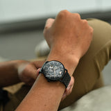  Shop Authentic Emporio Armani Automatic Multifunction Black Dial Black Mesh Bracelet Watch For Men - AR60025 - Luxxuri