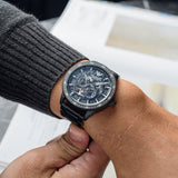  Shop Authentic Emporio Armani Meccanico Automatic Black Dial Black Steel Strap Watch For Men - AR60054 - Luxxuri