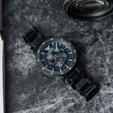  Shop Authentic Emporio Armani Meccanico Automatic Black Dial Black Steel Strap Watch For Men - AR60054 - Luxxuri