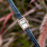  Shop Authentic Emporio Armani Gianni T Bar Crystals Silver Dial Blue Leather Strap Watch For Women - AR11469 - Luxxuri