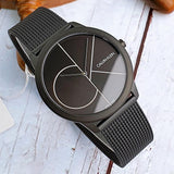  Shop Authentic Calvin Klein Minimal Black Dial Black Mesh Bracelet Watch for Men - K3M5145X - Luxxuri