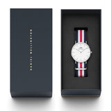  Shop Authentic Daniel Wellington Classic Canterbury White Dial Two Tone NATO Strap Watch For Women - DW00100051 - Luxxuri