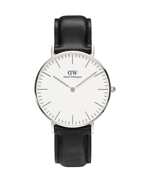  Shop Authentic Daniel Wellington Classic Sheffield White Dial Black Leather Strap Watch For Women - DW00100053 - Luxxuri