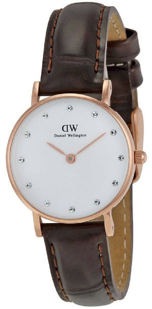  Shop Authentic Daniel Wellington Classy York White Dial Brown Leather Strap Watch For Women - DW00100061 - Luxxuri