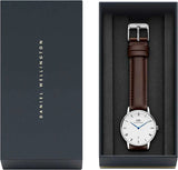 Shop Authentic Daniel Wellington Dapper Bristol White Dial Brown Leather Strap Watch For Women - DW00100098 - Luxxuri