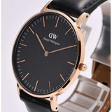 Daniel Wellington Classic Sheffield Black Dial Black Leather Strap Watch For Women - DW00100139