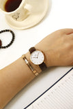  Shop Authentic Daniel Wellington Classic Petite Bristol White Dial Brown Leather Strap Watch For Women - DW00100171 - Luxxuri