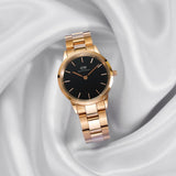  Shop Authentic Daniel Wellington Iconic Link Black Dial Rose Gold Steel Strap Watch for Women - DW00100212 - Luxxuri