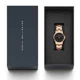  Shop Authentic Daniel Wellington Iconic Link Analog Black Dial Rose Gold Steel Strap Watch For Women - DW00100214 - Luxxuri