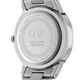 Daniel Wellington Iconic Link Black Dial Silver Steel Strap Watch For Women - DW00100342